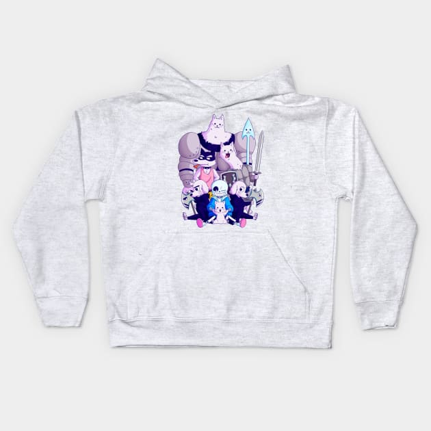 Undertale dogs Kids Hoodie by watermelonium